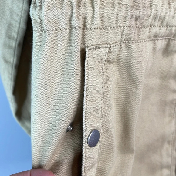 OLD NAVY Classic Field Jacket Shore Enough Tan Utility Zip Drawstring Waist M - Picture 6 of 12